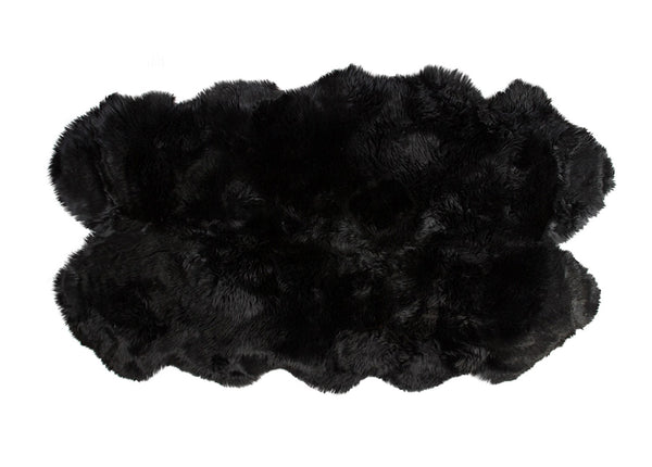 HomeRoots 4' X 6' Genuine Sheepskin Area Rug - Luxurious Softness & Unique Handcrafted Charm for Any Room Black 316898