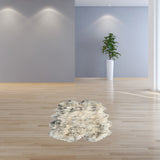 Homeroots Gradient Gray Animal Print Area Rug Gradient Gray Genuine Sheepskin 316900