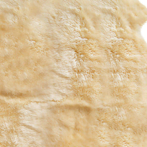 Homeroots 6' X 6' Gold Shag Sheepskin Area Rug  Genuine Sheepskin 316901