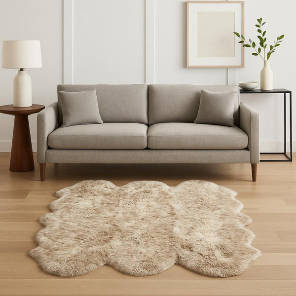 HomeRoots Gradient Chocolate Animal Print Sheepskin Rug - Handcrafted Luxury Accent for Cozy Contemporary Spaces 316902
