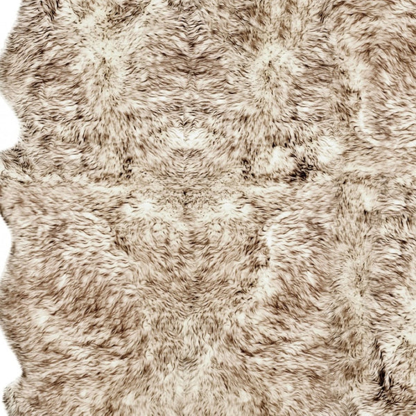 HomeRoots Gradient Chocolate Animal Print Sheepskin Rug - Handcrafted Luxury Accent for Cozy Contemporary Spaces 316902