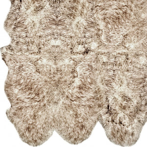 HomeRoots Gradient Chocolate Animal Print Sheepskin Rug - Handcrafted Luxury Accent for Cozy Contemporary Spaces 316902
