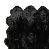 Homeroots Black Animal Print Area Rug Black Genuine Sheepskin 316904