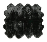 Homeroots Black Animal Print Area Rug Black Genuine Sheepskin 316904