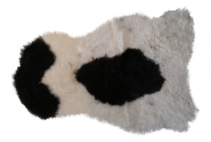 HomeRoots 2' X 3' Luxurious Ivory, Black & Gray Spotted Sheepskin Area Rug - Handcrafted Comfort for Home 316906