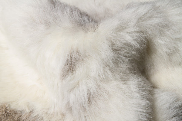 HomeRoots 2' X 3' Luxurious Ivory, Black & Gray Spotted Sheepskin Area Rug - Handcrafted Comfort for Home 316906