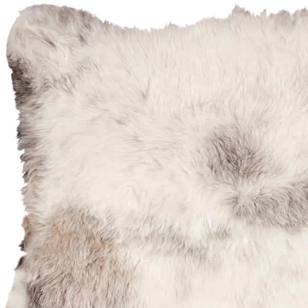 HomeRoots 2' X 3' Luxurious Ivory, Black & Gray Spotted Sheepskin Area Rug - Handcrafted Comfort for Home 316906
