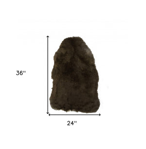 Homeroots 2' X 3' Brown Natural Sheepskin Single Short Haired Area Rug  Genuine Sheepskin 316908