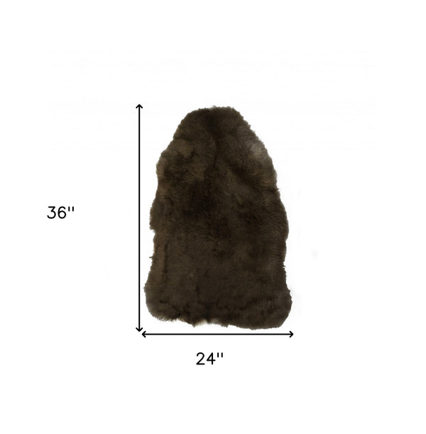 Homeroots 2' X 3' Brown Natural Sheepskin Single Short Haired Area Rug  Genuine Sheepskin 316908