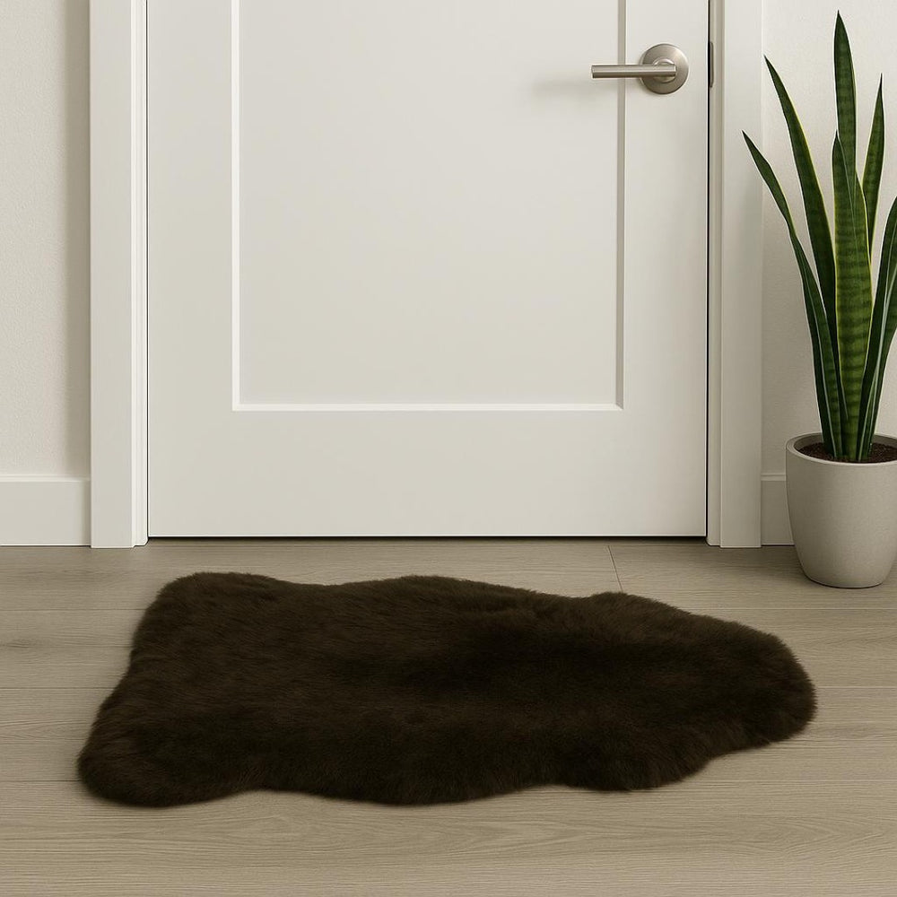 HomeRoots 2' X 3' Green And Black Genuine Sheepskin Shag Area Rug – Soft, Luxurious, and Versatile Home Accent 316908