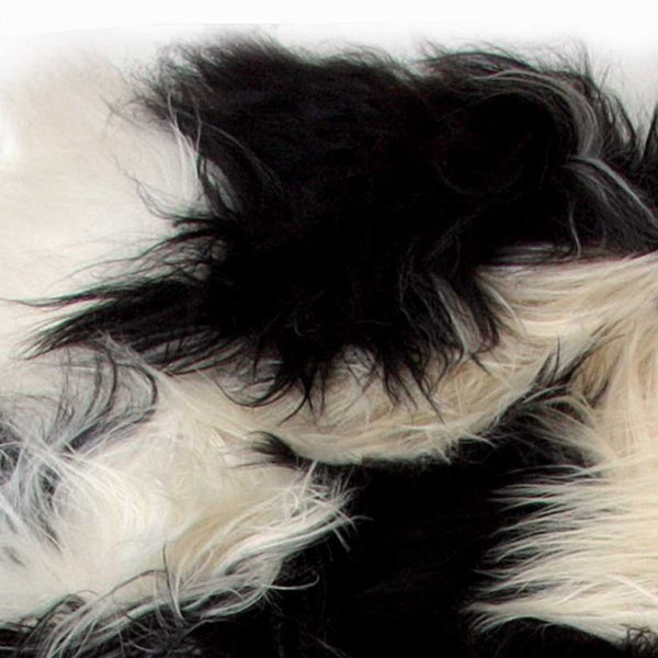 Homeroots 2' X 3' Black And White Spotted Sheepskin Handmade Area Rug  Genuine Sheepskin 316925