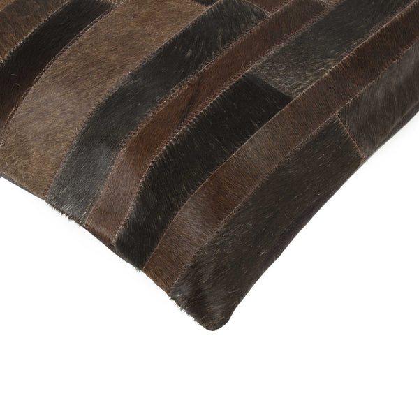 Homeroots Set Of Two Chocolate Cowhide Throw Pillow Chocolate  316938