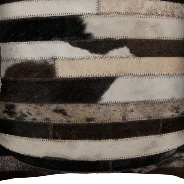 Homeroots Set Of Two Brown And Black Cowhide Throw Pillow Tricolor  316939