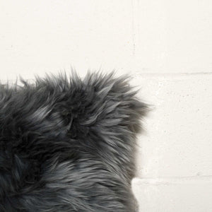 Homeroots 18" X 18" X 5" Gray Sheepskin  Pillow 2 Pack   316950