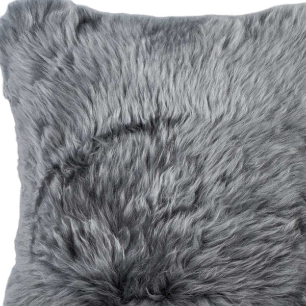 HomeRoots Set of Two 18" Gray Cowhide Throw Pillows - Luxurious Textured Cushions for Stylish Home Décor 316950