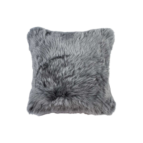 HomeRoots Set of Two 18" Gray Cowhide Throw Pillows - Luxurious Textured Cushions for Stylish Home Décor 316950