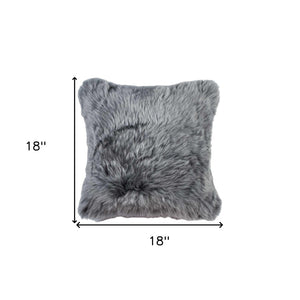 HomeRoots Set of Two 18" Gray Cowhide Throw Pillows - Luxurious Textured Cushions for Stylish Home Décor 316950
