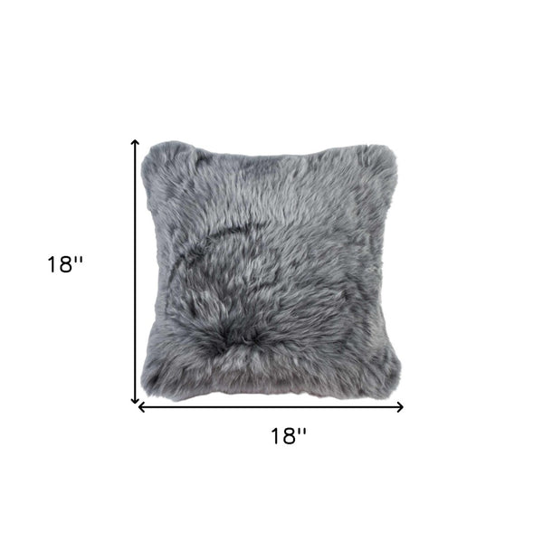 HomeRoots Set of Two 18" Gray Cowhide Throw Pillows - Luxurious Textured Cushions for Stylish Home Décor 316950