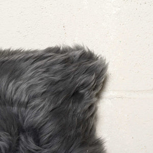 HomeRoots 12" Luxurious New Zealand Sheepskin Pillows 2 Pack - Soft, Durable, Elegant Accent for Any Space Gray 316951