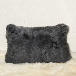 HomeRoots 12" Luxurious New Zealand Sheepskin Pillows 2 Pack - Soft, Durable, Elegant Accent for Any Space Gray 316951
