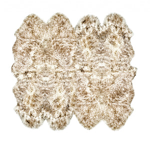 Homeroots 72" X 72" Gradient Chocolate Octo Sheepskin - Area Rug  Genuine Sheepskin 316952