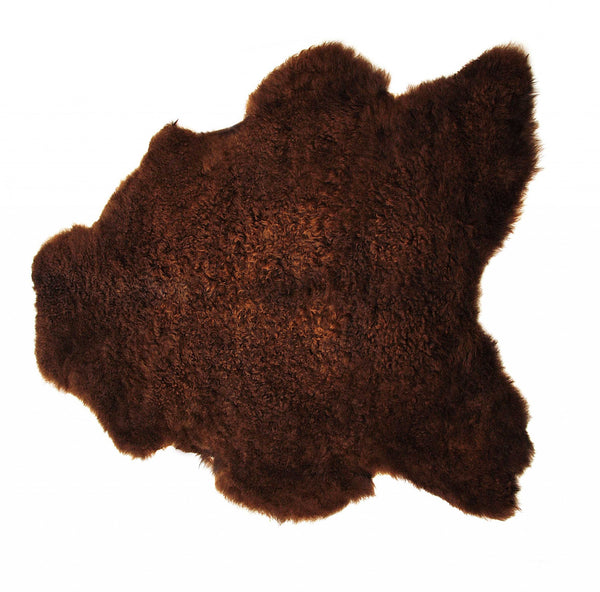 Homeroots 24" X 36" Chocolate Calfskin - Area Rug Chocolate Cowhide 316963