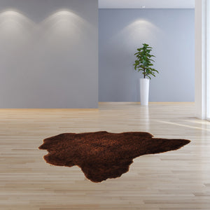 Homeroots 24" X 36" Chocolate Calfskin - Area Rug Chocolate Cowhide 316963