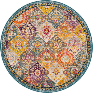 Unique Loom Multi 5' 3 X 5' 3 Penrose Round Rug - Vibrant Multicolor Centerpiece For Living Rooms & Dining Areas Multi  3169665-unique-loom