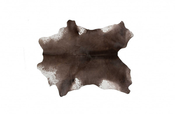 Homeroots 2' X 3' Taupe And White Calfskin - Area Rug Taupe,White Cowhide 316978