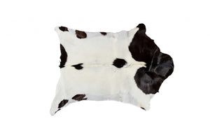 Homeroots 2' X 3' Natural Black And White Calfskin Area Rug White,Chocolate Cowhide 316980