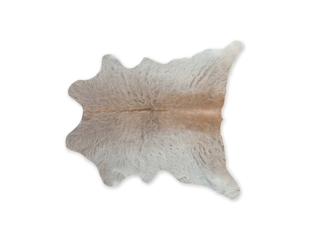 HomeRoots 2' X 3' Luxurious Calfskin Area Rug - Handcrafted Elegance for Modern Spaces, Naturally Stain-Resistant Grey 316983