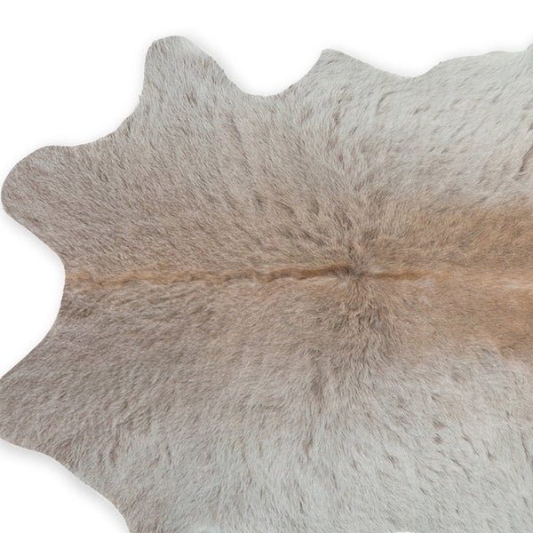 Homeroots 2' X 3' Natural Light Gray Calfskin - Area Rug Grey Cowhide 316983