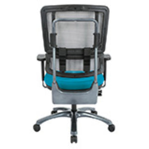 OSP Home Furnishings Vertical Mesh Back Ergonomic Office Chair with Lumbar Support and Titanium Rolling Base 99667T-7