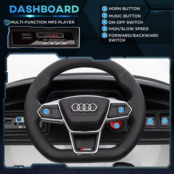 English Elm Aosom Licensed Audi Rs E-tron Gt 12v Kids Electric Ride on Car with Remote Control W2225P217176