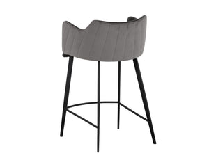 Sunpan Griffin Modern Barstool with Stylish Faux Leather and Durable Black Powder-Coated Iron Legs Town Grey / Roman Grey