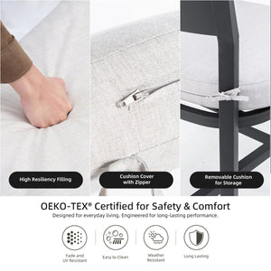 English Elm Modern 5Pc Outdoor Patio Bar Set – Stylish Sintered Stone Table & Comfortable Aluminum Stools! W1886S00022