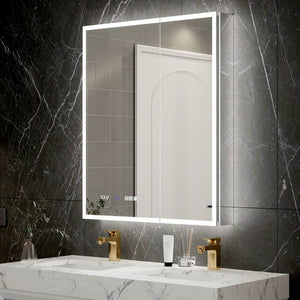 English Elm 30*36 Inch Led Medicine Cabinet with Anti-fog Gfci Outlet and Stepless Dimming Mirror W637P349415
