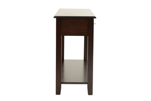 English Elm Classic Modern wooden coffee table with Ogumi veneer top, drawers & lower shelf for stylish storage Antique Black,Espresso 51 L x 21 W x 10 H B011P395607