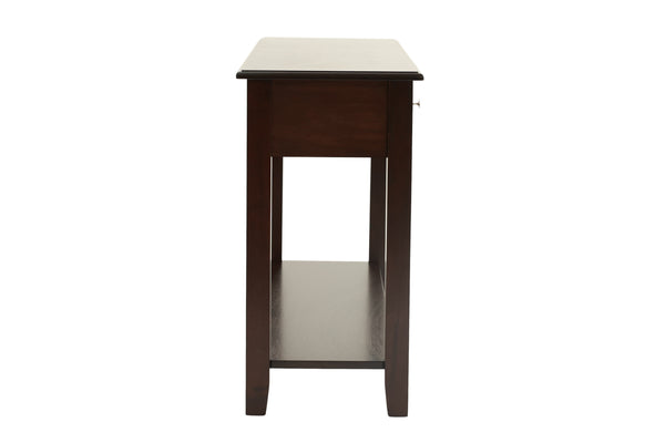 English Elm Classic Modern wooden coffee table with Ogumi veneer top, drawers & lower shelf for stylish storage Antique Black,Espresso 51 L x 21 W x 10 H B011P395607