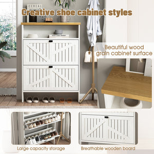 English Elm Multi-Functional Four-Layer Mdf Shoe Cabinet - Modern Minimalist Storage For Entryway Organization W3226P279088