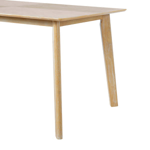 English Elm Retro Dining Table for 6 — Minimalist Rectangular MDF Top with LVL Rubberwood Legs, 220lb Capacity, Modern Dining centerpiece Natural Wood Wash N752P294999D