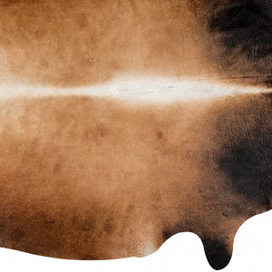 HomeRoots 6' X 7' Cowhide Print Area Rug - Contemporary Brown and Black Design for Modern Living Spaces Lite 317003