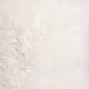 HomeRoots 18" Short-Hair Sheepskin Stump Pouf – Luxurious Comfort, Chic Accent, Portable Footrest for Any Room White 317013