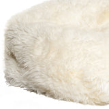 Homeroots 31" X 31" X 31" White Short-hair Sheepskin Bean Bag White Sheepskin 317022