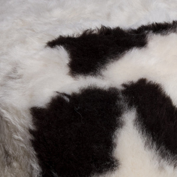 Homeroots 24" X 24" X 12" Spotted Short-hair Sheepskin Cube Pouf Spotted Sheepskin 317026
