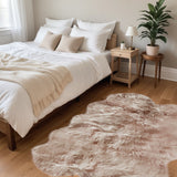 Homeroots 4' X 6'  Rose Pink Natural Sheepskin Area Rug Pink Genuine Sheepskin 317029