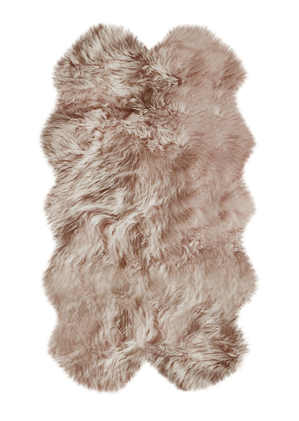 HomeRoots 4' X 6' Genuine Sheepskin Handmade Area Rug - Luxurious Softness, Durable Design for Cozy Spaces Pink 317029