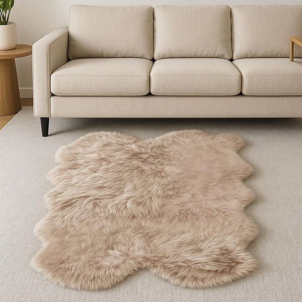 HomeRoots 4' X 6' Genuine Sheepskin Handmade Area Rug - Luxurious Softness, Durable Design for Cozy Spaces Pink 317029