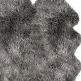 Homeroots 48" X 72" Gray Quattro Sheepskin Wool Area Rug Gray Genuine Sheepskin 317030