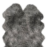 Homeroots 48" X 72" Gray Quattro Sheepskin Wool Area Rug Gray Genuine Sheepskin 317030